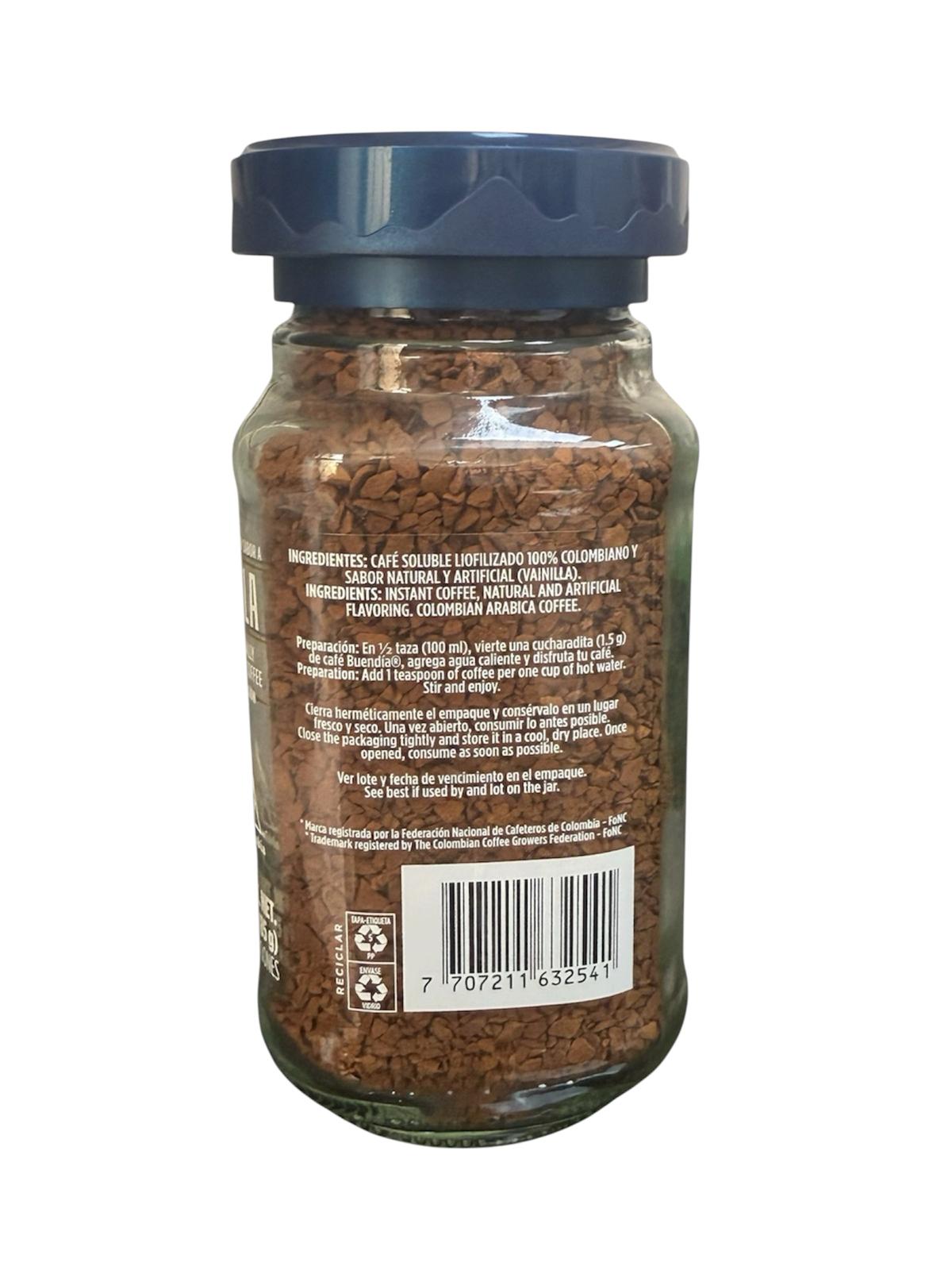 Café Buendia VAINILLA inst tarro 85gr -colombia 4 Café Buendia VAINILLA inst tarro 85gr -colombia - Imagen 2