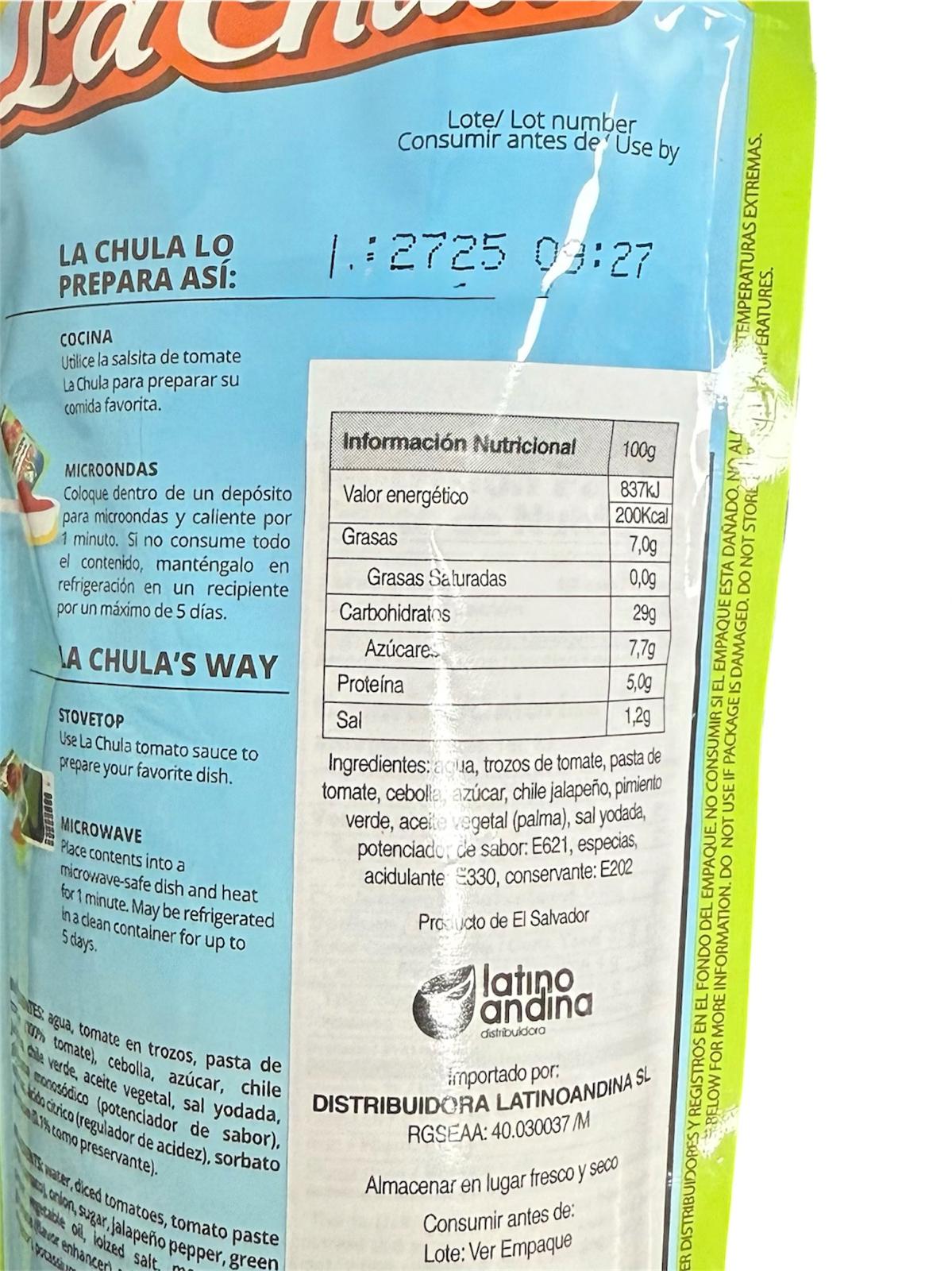 Salsita de Tomate Ranchera La Chula 160g 3 Salsita de Tomate Ranchera La Chula 160g - Imagen 2
